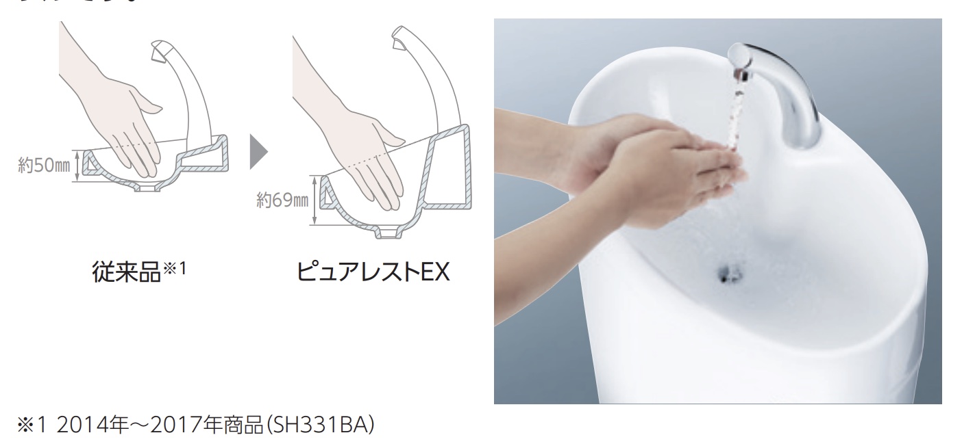 CS325BPR＋SH335BAの手洗いしやすいボウル