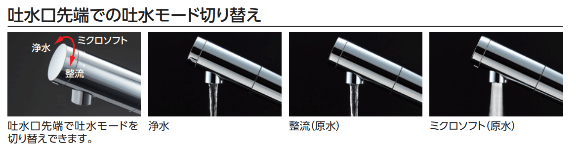 TOTO TKS05308JA　吐水口先端での吐水モード切り替え方法