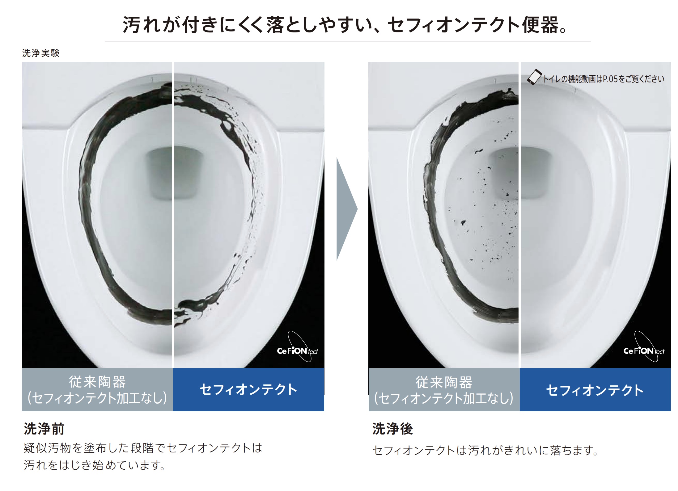 CES9768PXSは汚れがつきにくく落としやすいセフィオンテクト便器