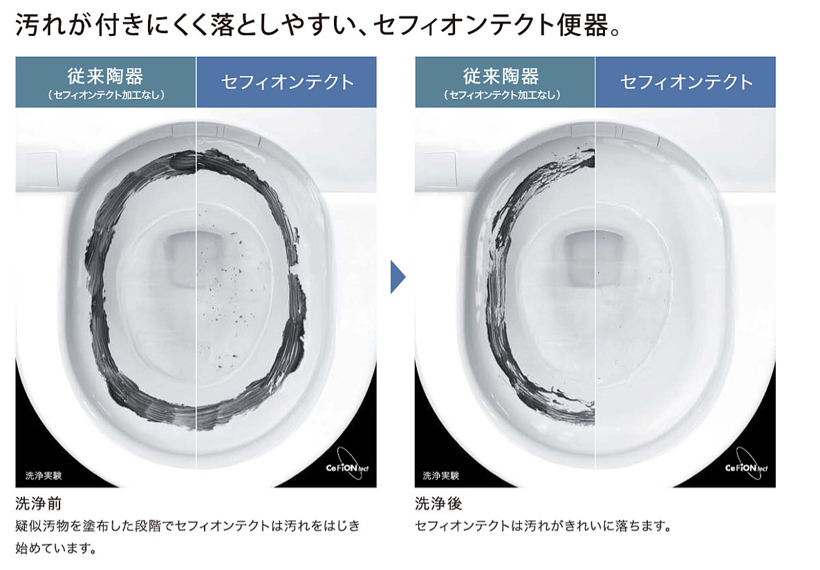 CES9510Pは汚れがつきにくく落としやすいセフィオンテクト便器