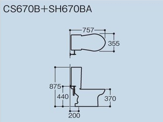 TOTO 組み合わせ便器_トイレ_図面